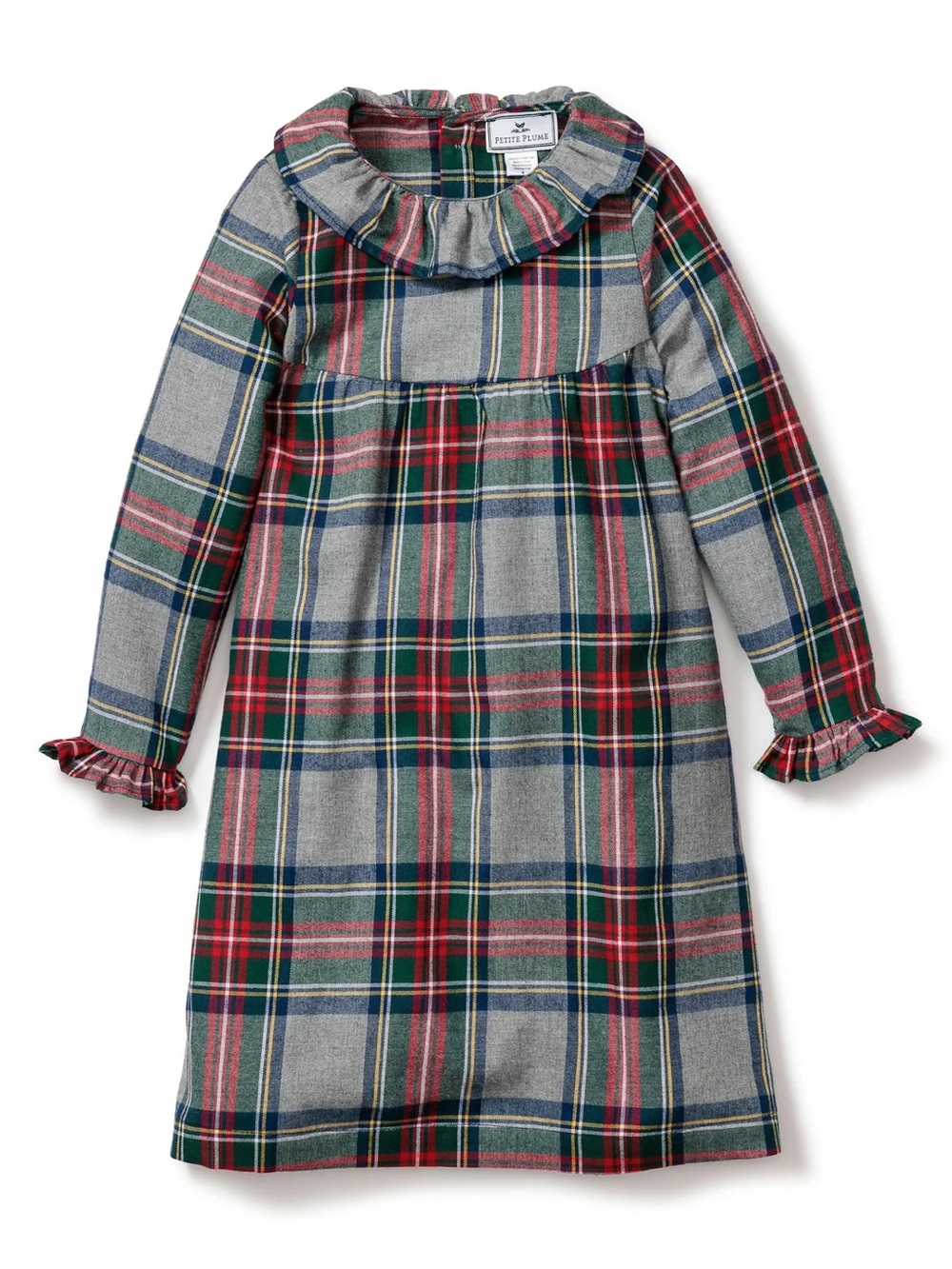 Petite Plume Girl's Brushed Twill Westminster Tartan Scarlett Nightgown—7Y